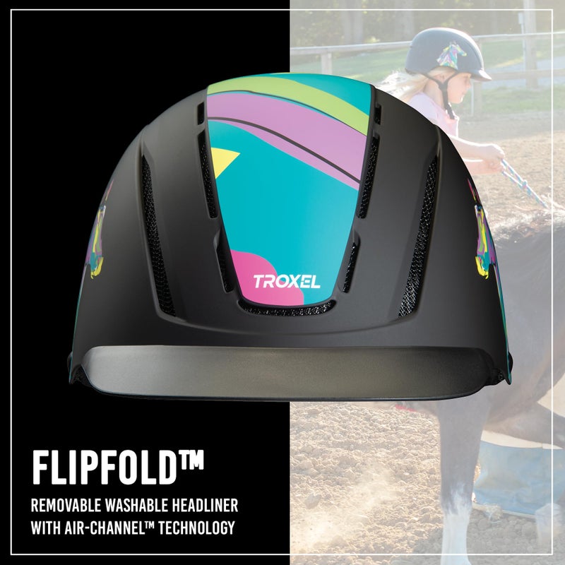 Troxel Spirit Full Coverage Horse Riding Helmet  Low-Profile Adjustable Design  Safety Horseback Riding Gear  Medium (7 - 7-3/8)  Pop Art Pony - Image 3